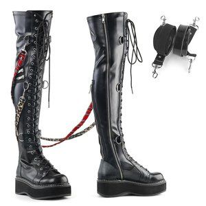 Demonia Emily-377 Over-the-knee Lace-Up Boots Size 6 Womens